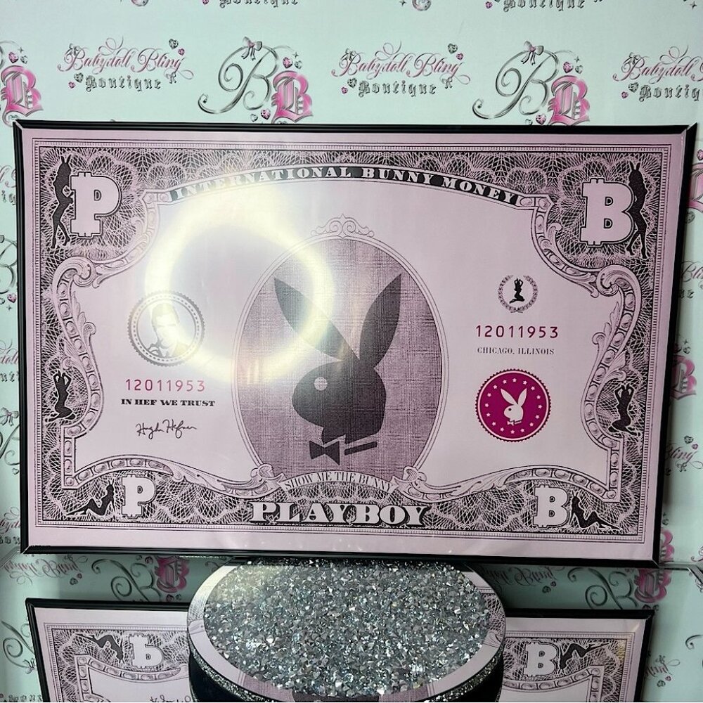 Playboy Bunny poster bunny money art Print wall decor rare 2000s vintage